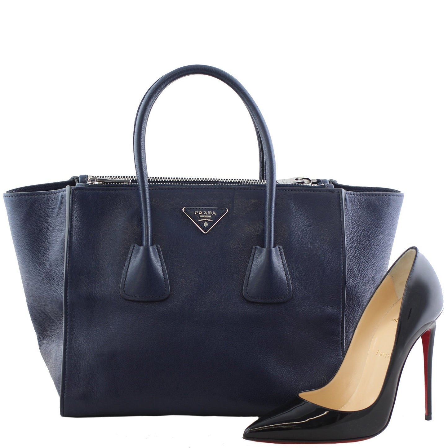 Prada Twin Pocket Glace Calfskin Tote