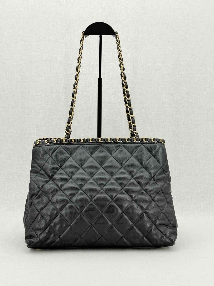 CHANEL Chain Me Black Quilted Tote Bag