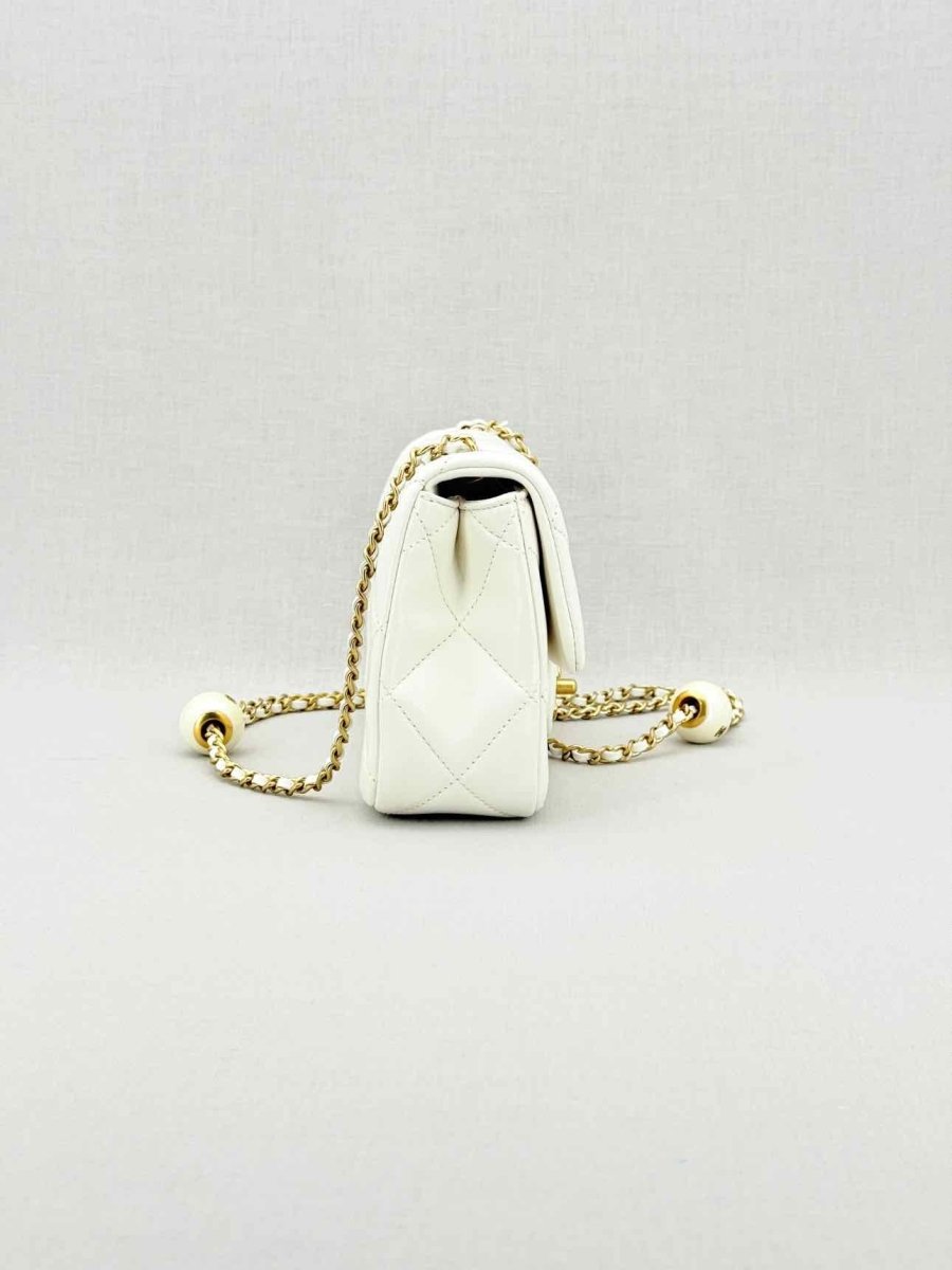 CHANEL White Quilted Crossbody