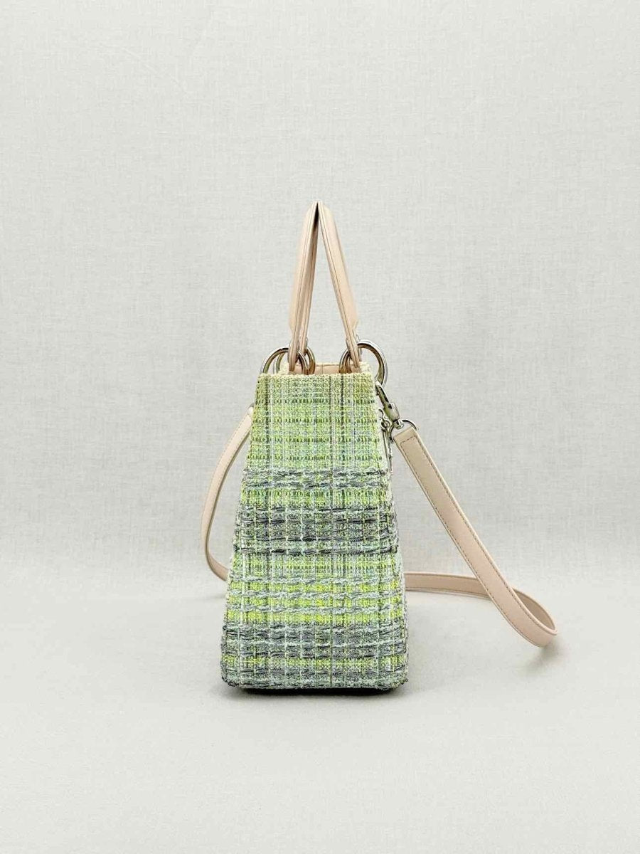 CHRISTIAN DIOR Lady Dior Green & Sliver Top Handle