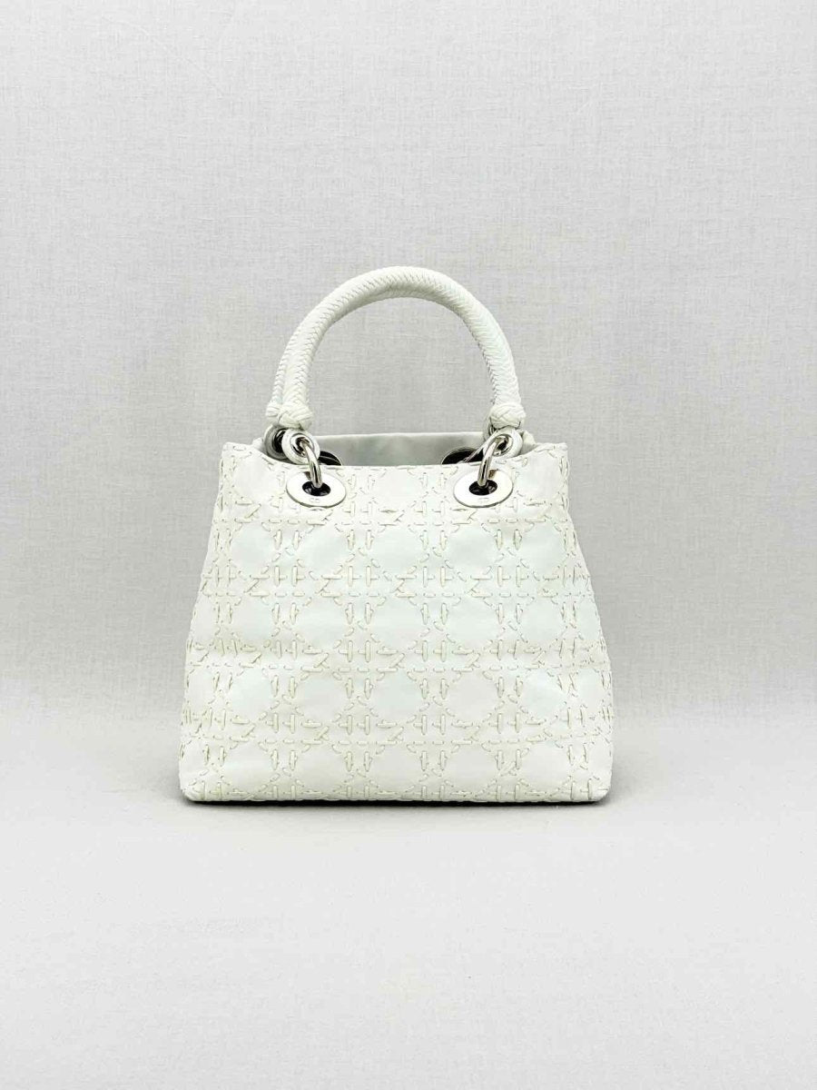 CHRISTIAN DIOR Lady Dior White Top Handle