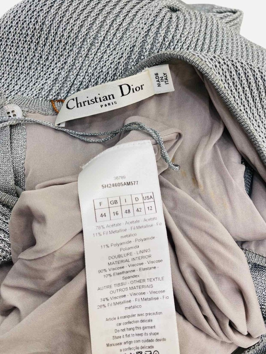 CHRISTIAN DIOR Knit Pleated Size US 12 Midi Dress