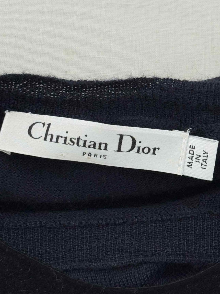 CHRISTIAN DIOR Navy Blue Heart Size US 6 Sweater