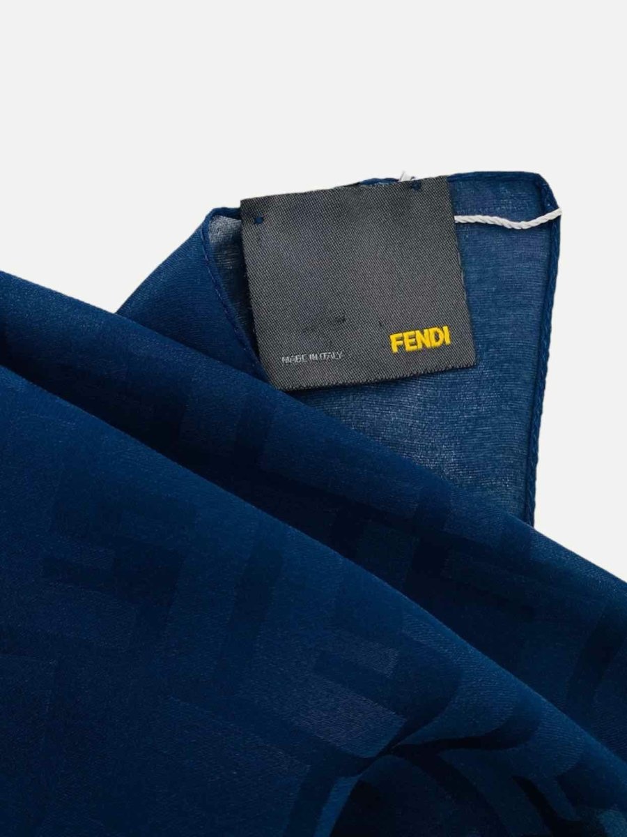 FENDI Navy Blue FF Motif Scarf