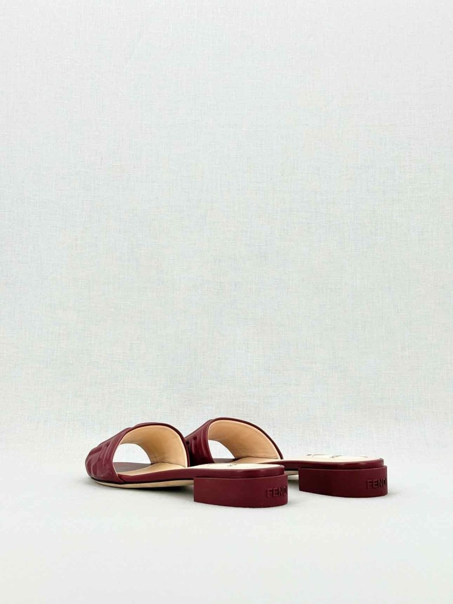 FENDI Red Logo Embossed Size EU 38 Mules