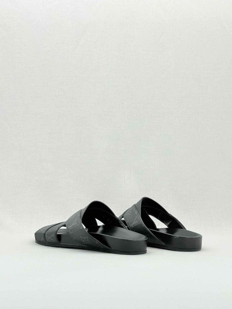 LOUIS VUITTON Mirabeau Black Monogram Size EU 41 Slides