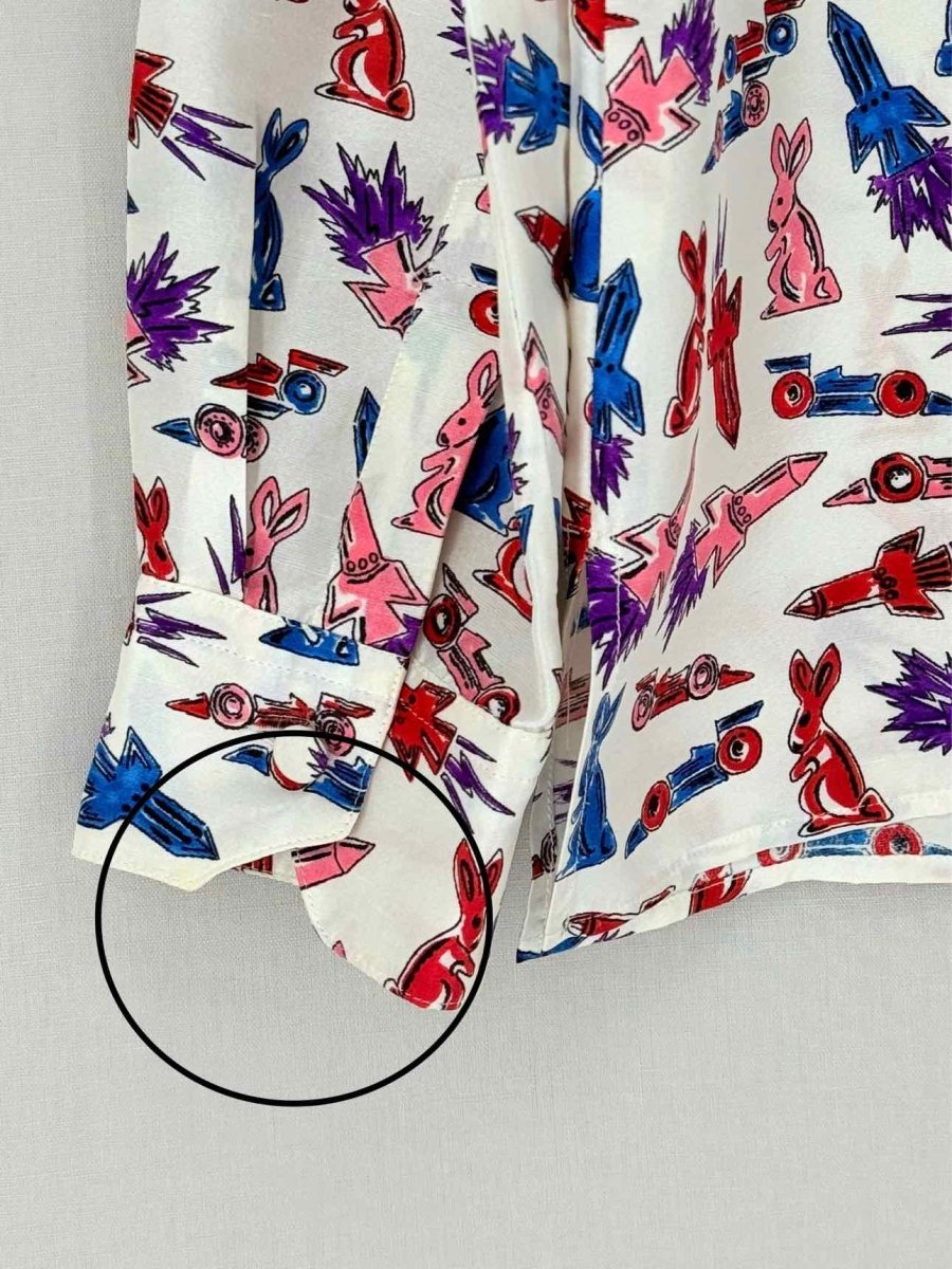 PRADA White Multicolor Size Small Shirt
