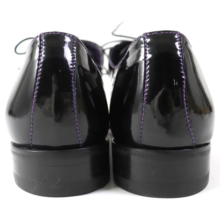 Yves Saint Laurent Rive Gauche Black Patent Leather Oxford Shoes