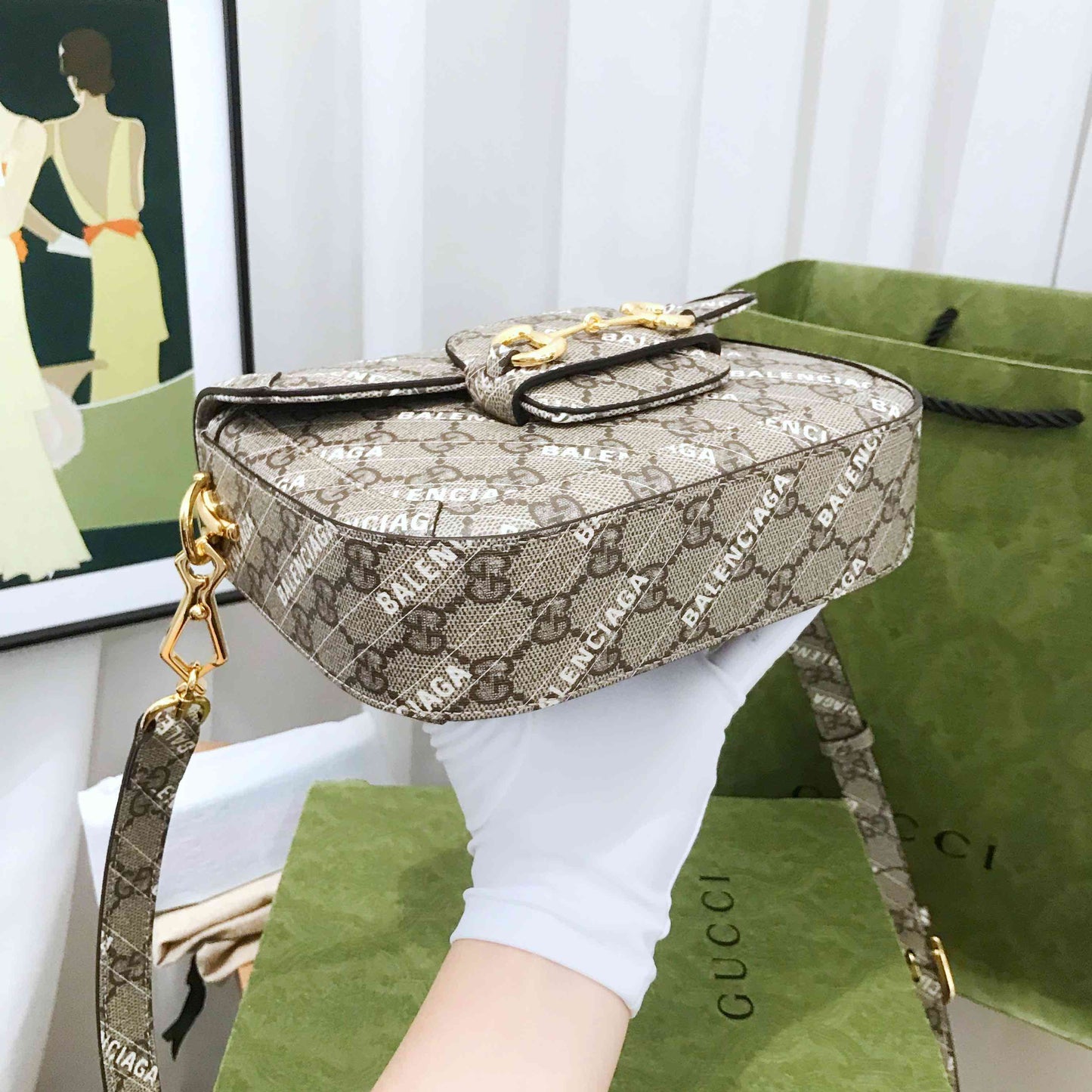 Gucci Beige Mini Saddle Bag