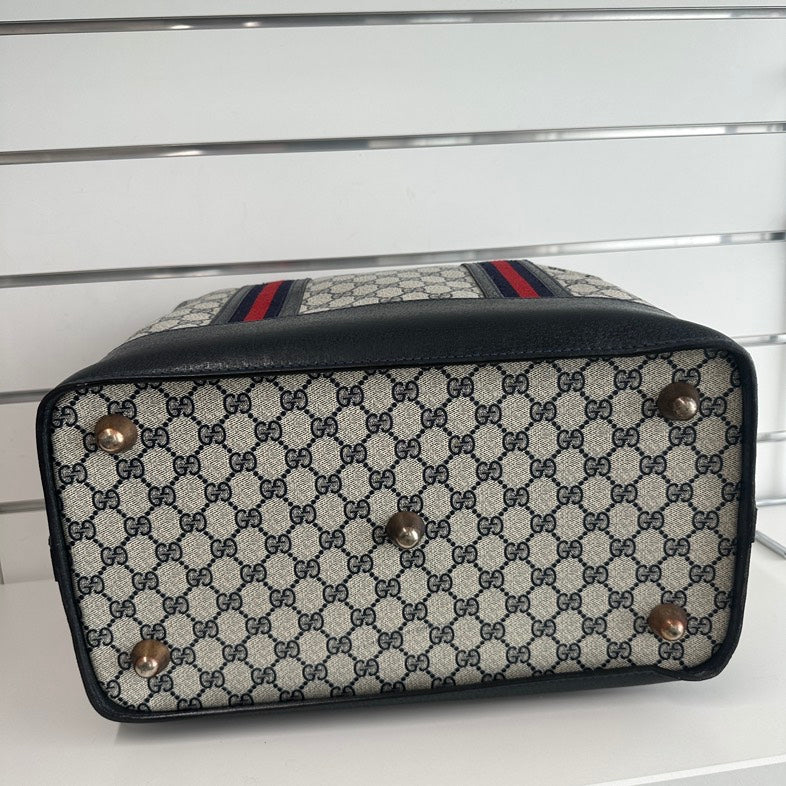Gucci Duffle Bag in Beige Canvas - Designer Handbag