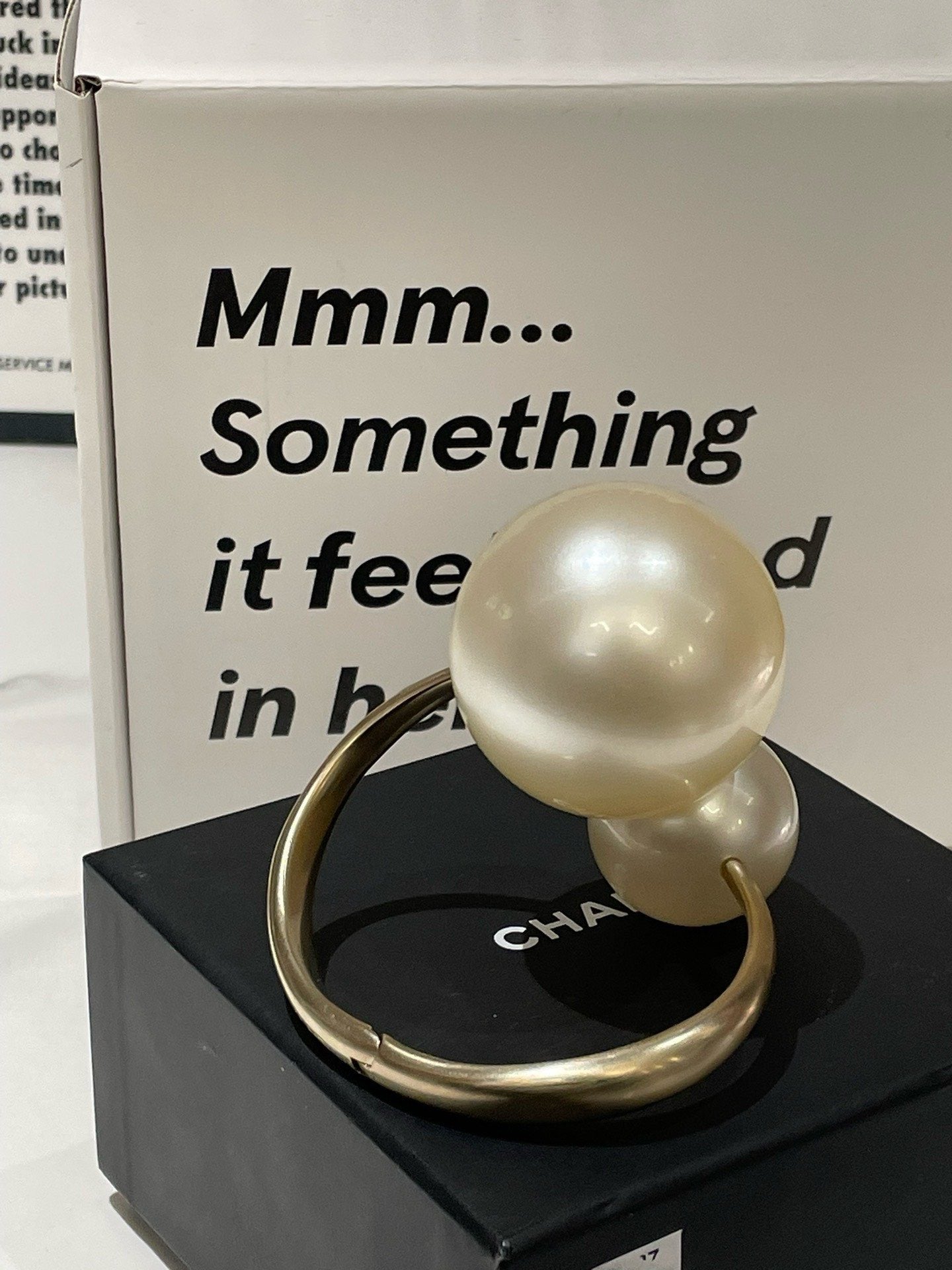 Chanel Pearl Bracelet 17cm Gold #13430