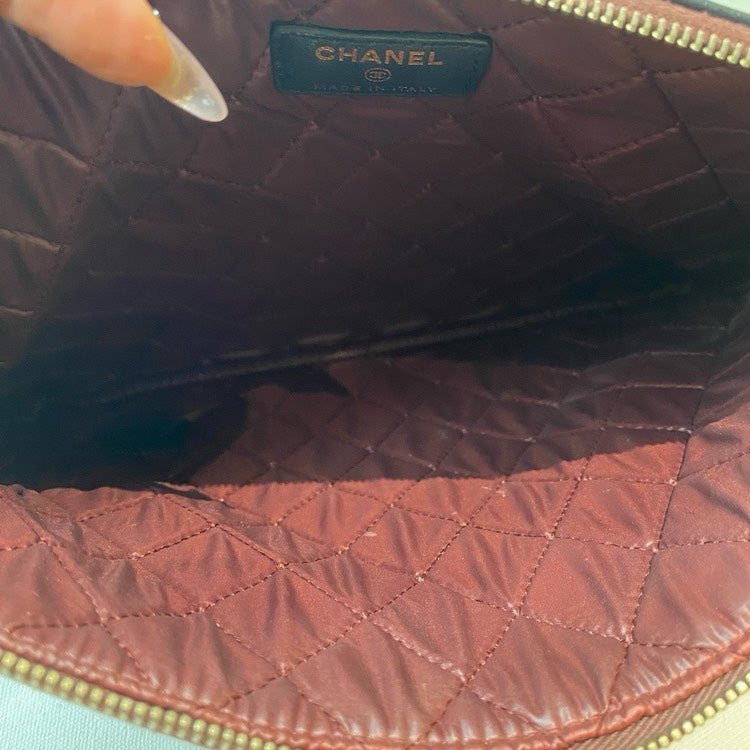 Chanel Quilted Black Leather Pouch Handbag
