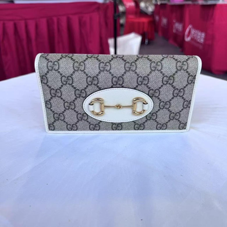 Gucci Bag BCQ Monogram Canvas Beige Clutch