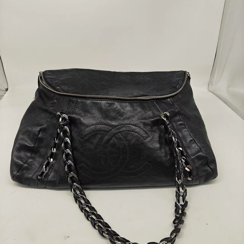 Chanel Black Calfskin Shoulder Bag - Luxury Handbag