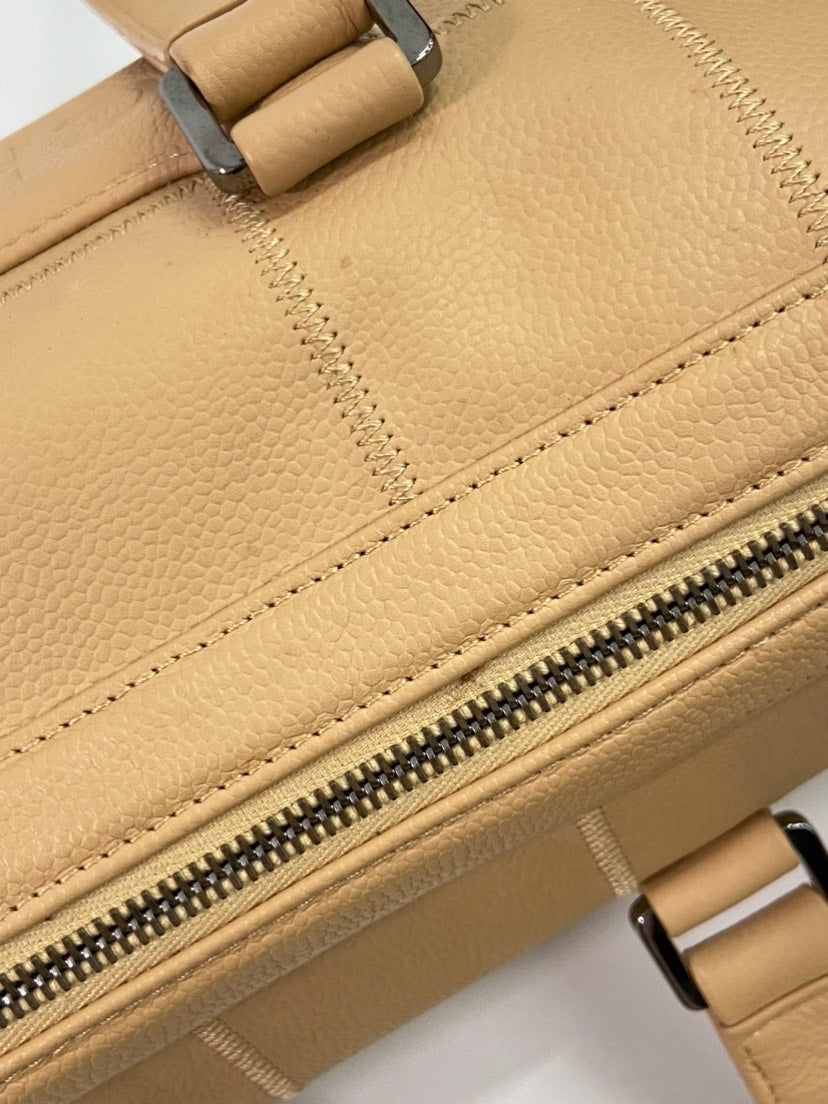 CHANEL Yellow Leather Satchel/Top Handle Bag