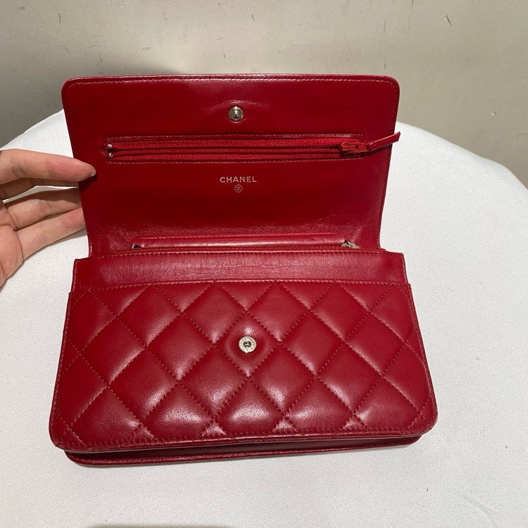 Chanel CF WOC Red Lambskin Leather Clutch