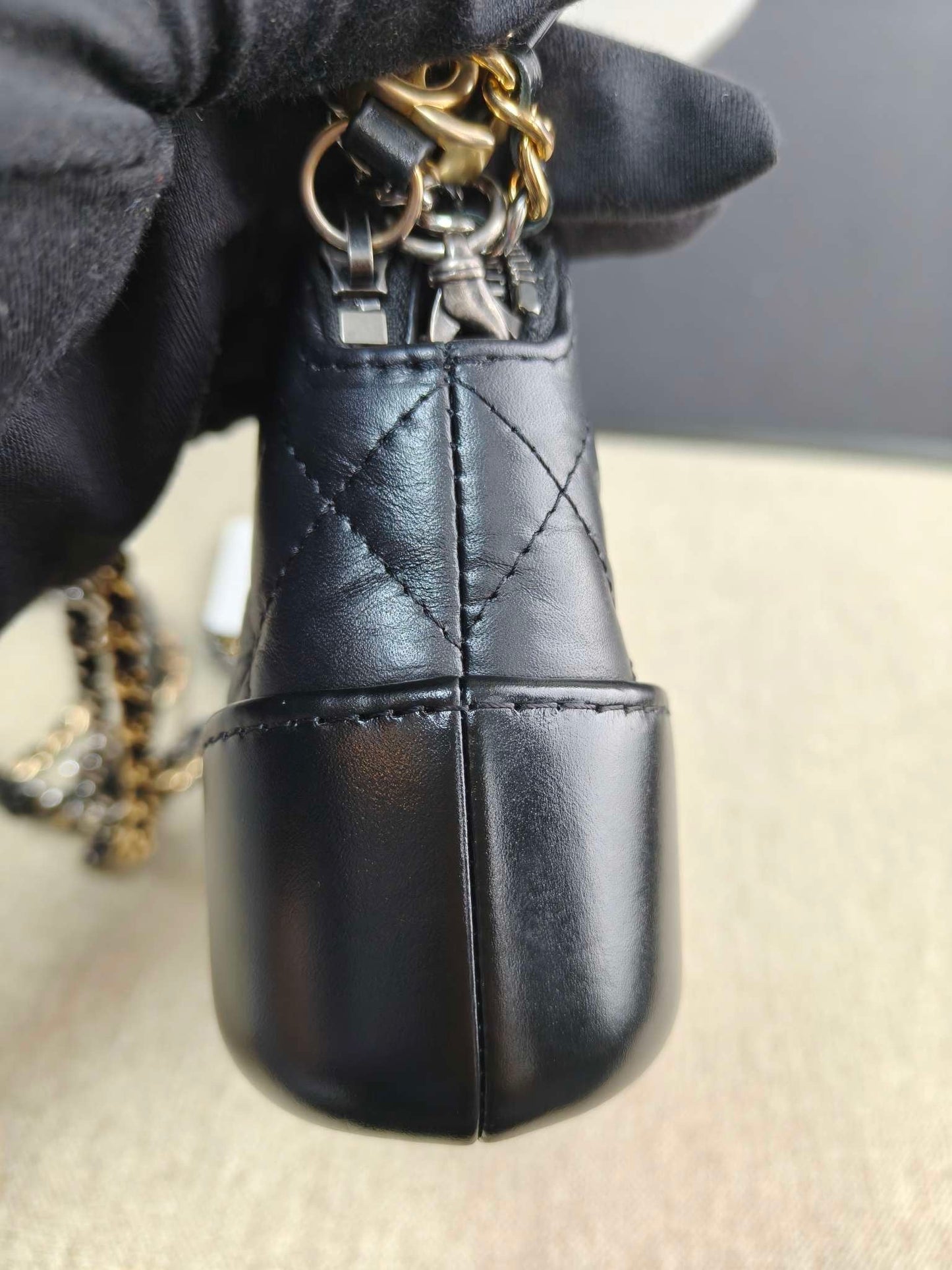 Chanel Gabrielle Quilted Black Leather Shoulder Bag