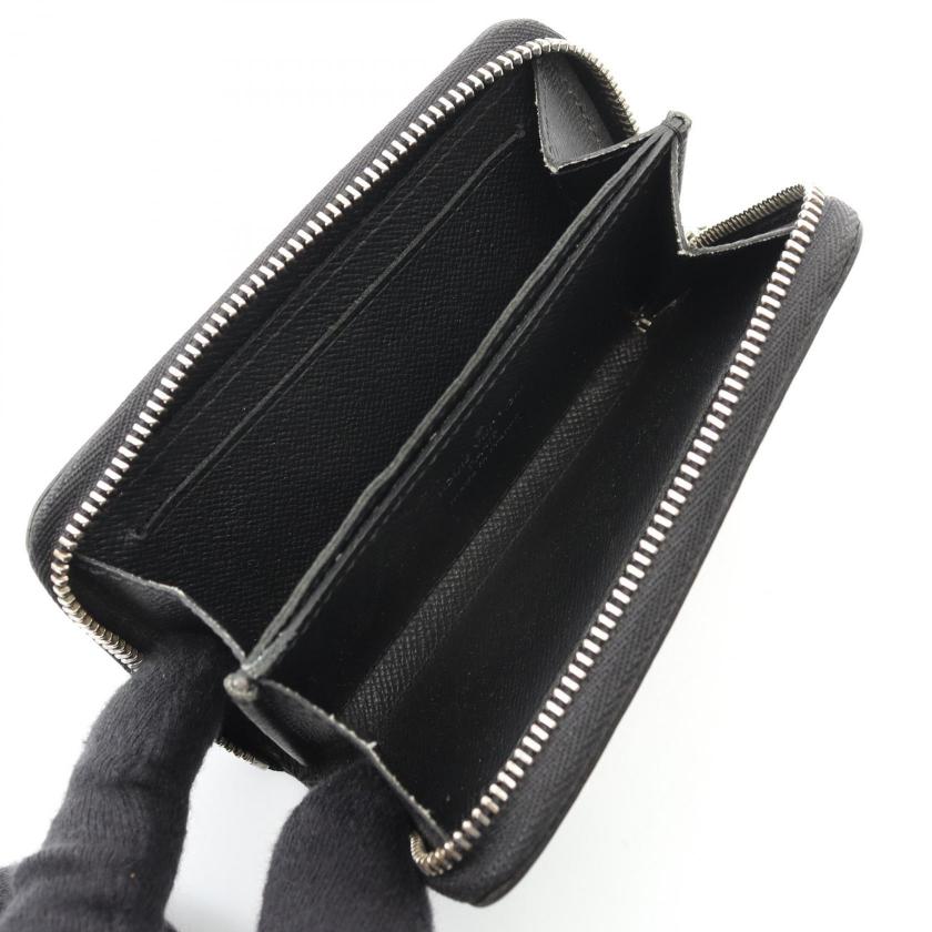 Pre-loved LOUIS VUITTON zippy coin purse taiga Ardoise coin purse leather black 2101218958928