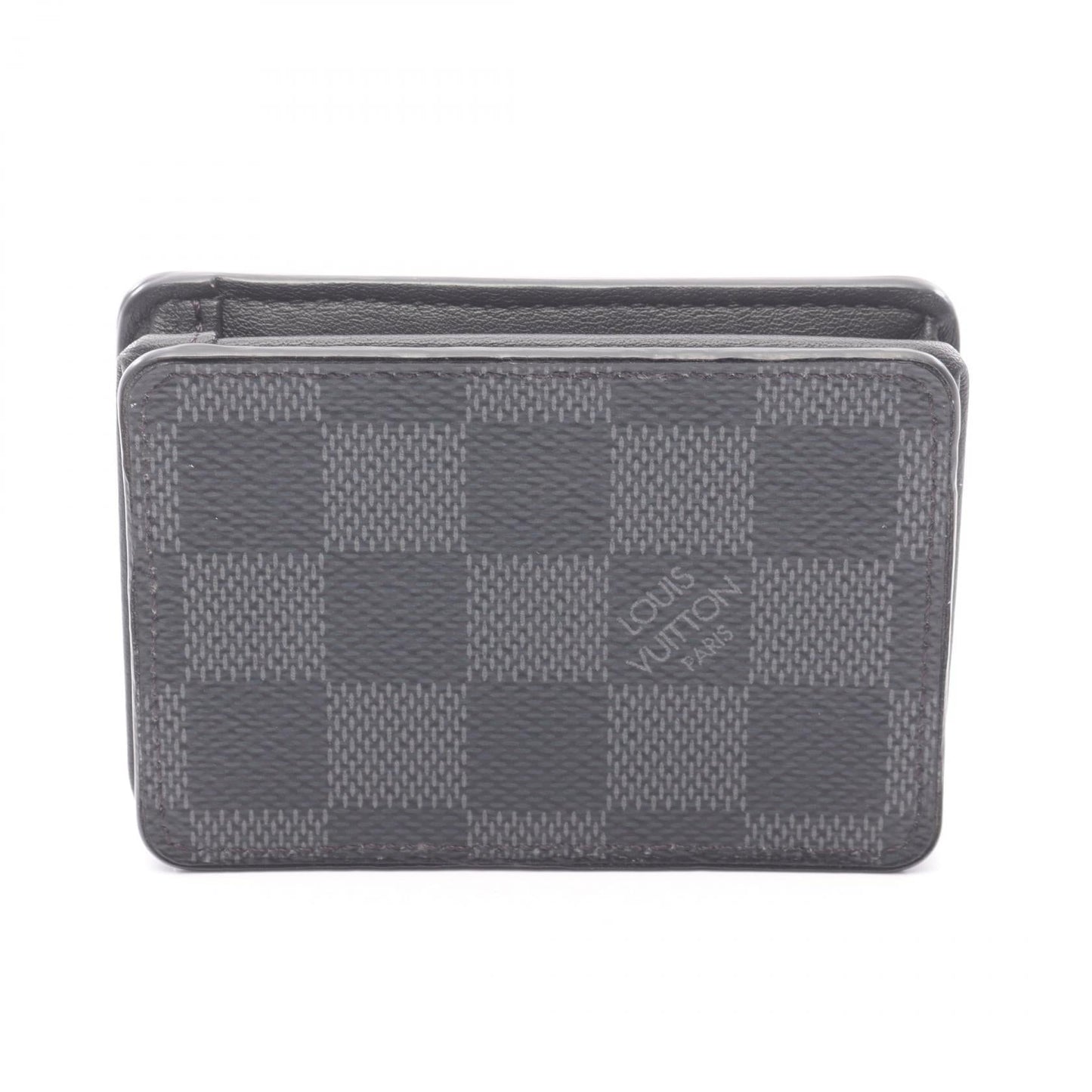 Pre-loved LOUIS VUITTON coin purse Damier Graphite coin purse PVC leather black 2104102412339