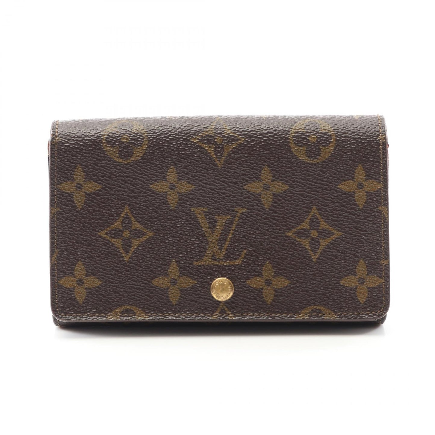 Pre-loved LOUIS VUITTON Porte-Monnaie Bie Tresor monogram Bi-fold wallet PVC leather Brown 2120300022484
