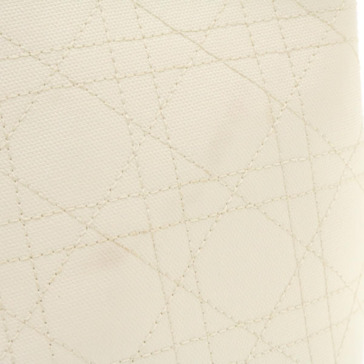 CHRISTIAN DIOR Panarea Tote Bag Coated Canvas White rd1228