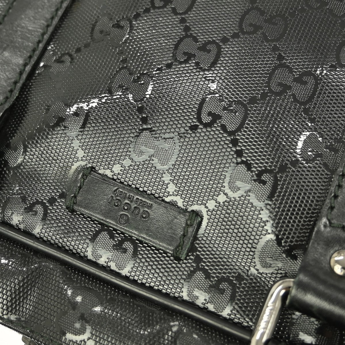 Gucci Convertible Briefcase Gg Imprime Black Canvas Travel Bag Bag ( )
