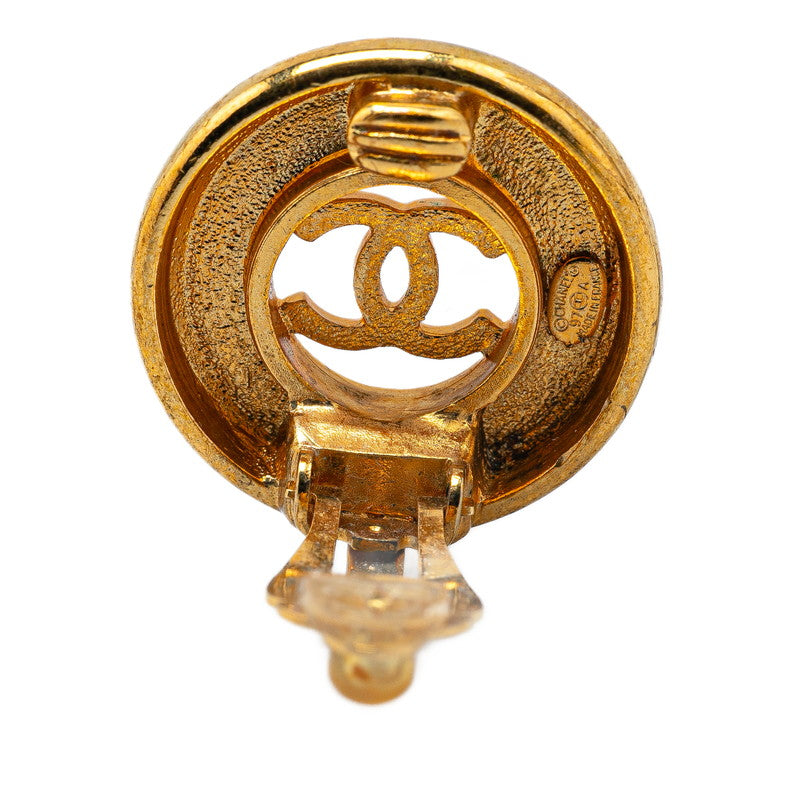 Chanel Gold Plated Coco Mark Earrings 97A