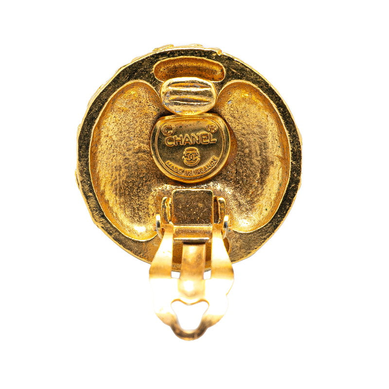 Chanel Gold Plated Color Stone Earrings