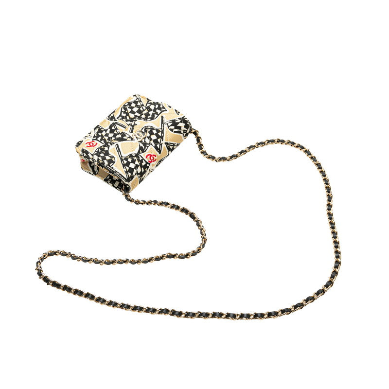 Chanel Coco Mark Matelassé Canvas Leather Mini Shoulder Bag