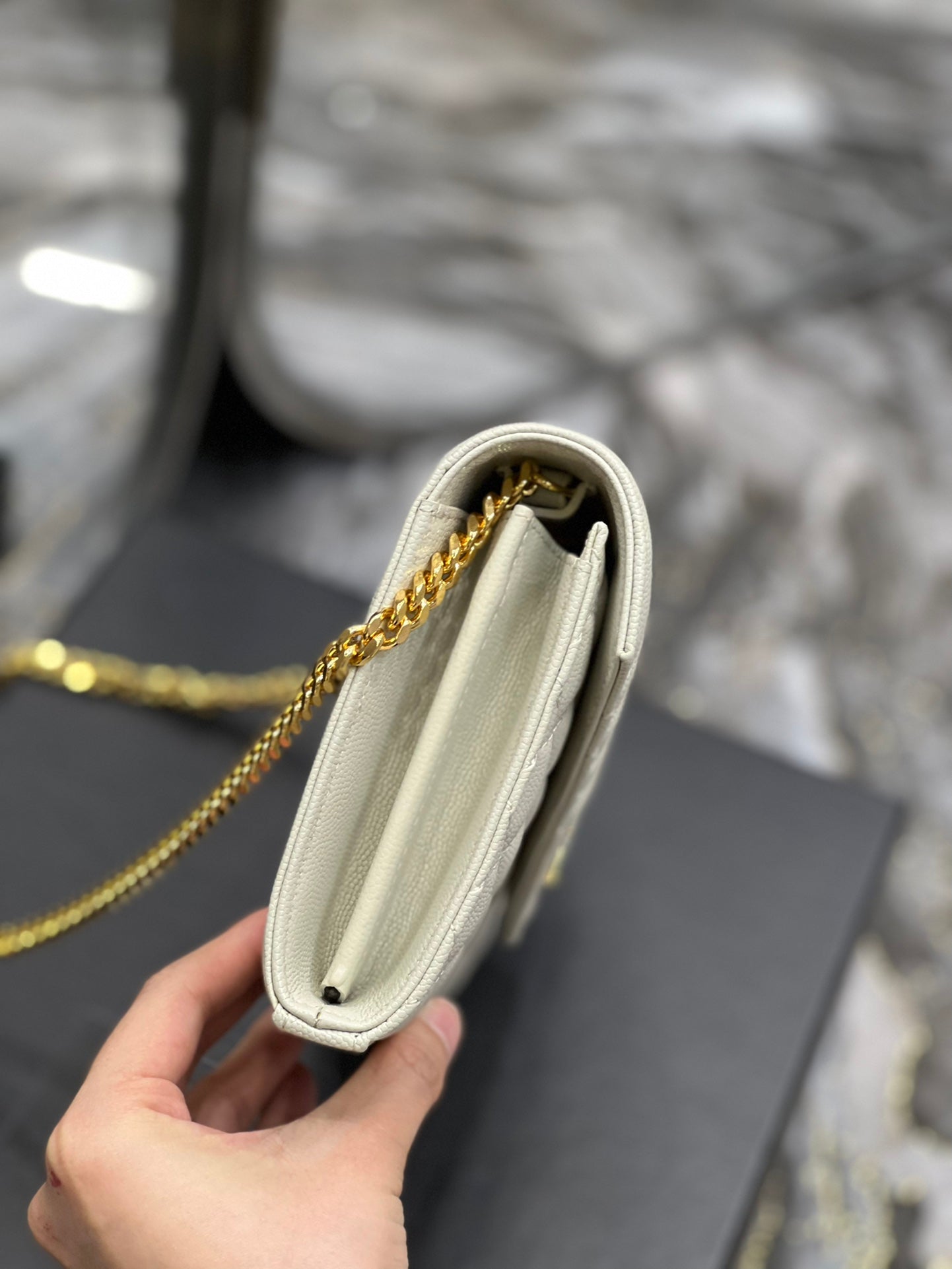 YSSL Envelope Small Chain Bag White For Women, Women’s Bags 8in/22cm YSL