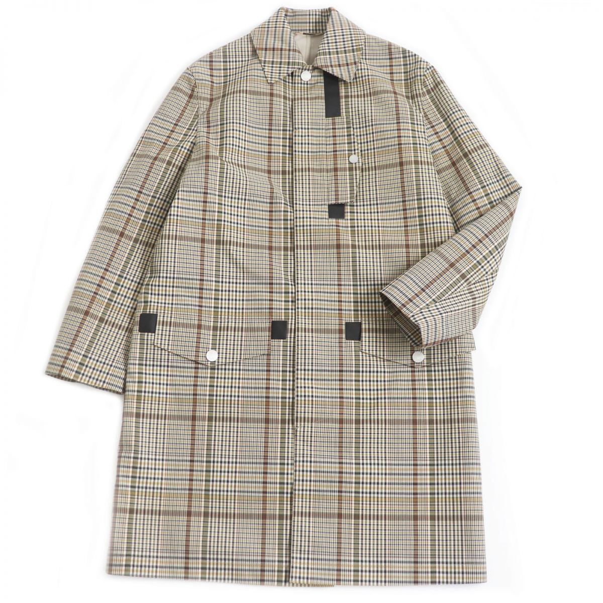HERMES Stainless collar coat Outer: 100% wool, Lining: 100% cotton, Part: 100% sheepskin Brown type mens 44 d