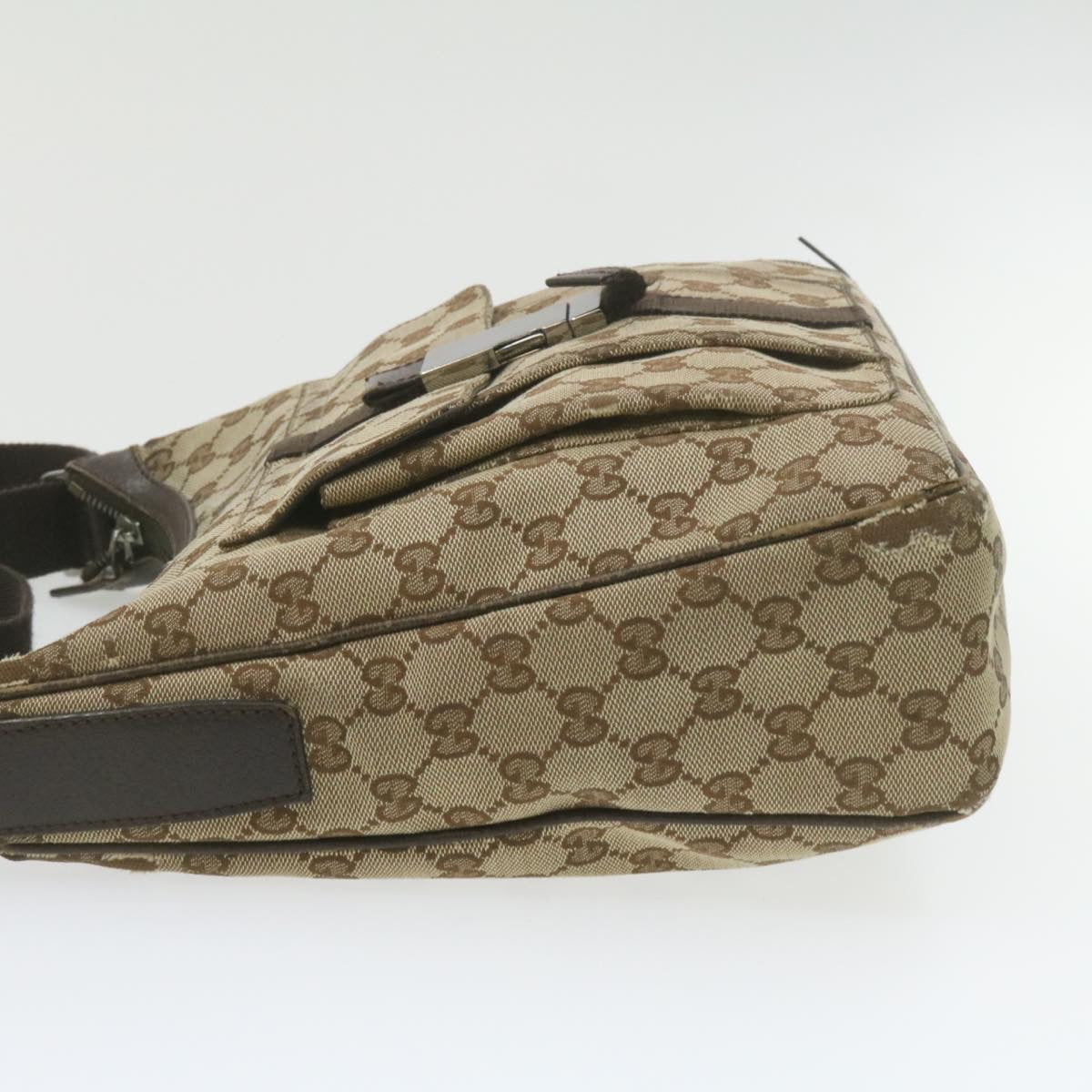 GUCCI Web Sherry Line GG Canvas Hand Shoulder Bag 2Set Beige th1038
