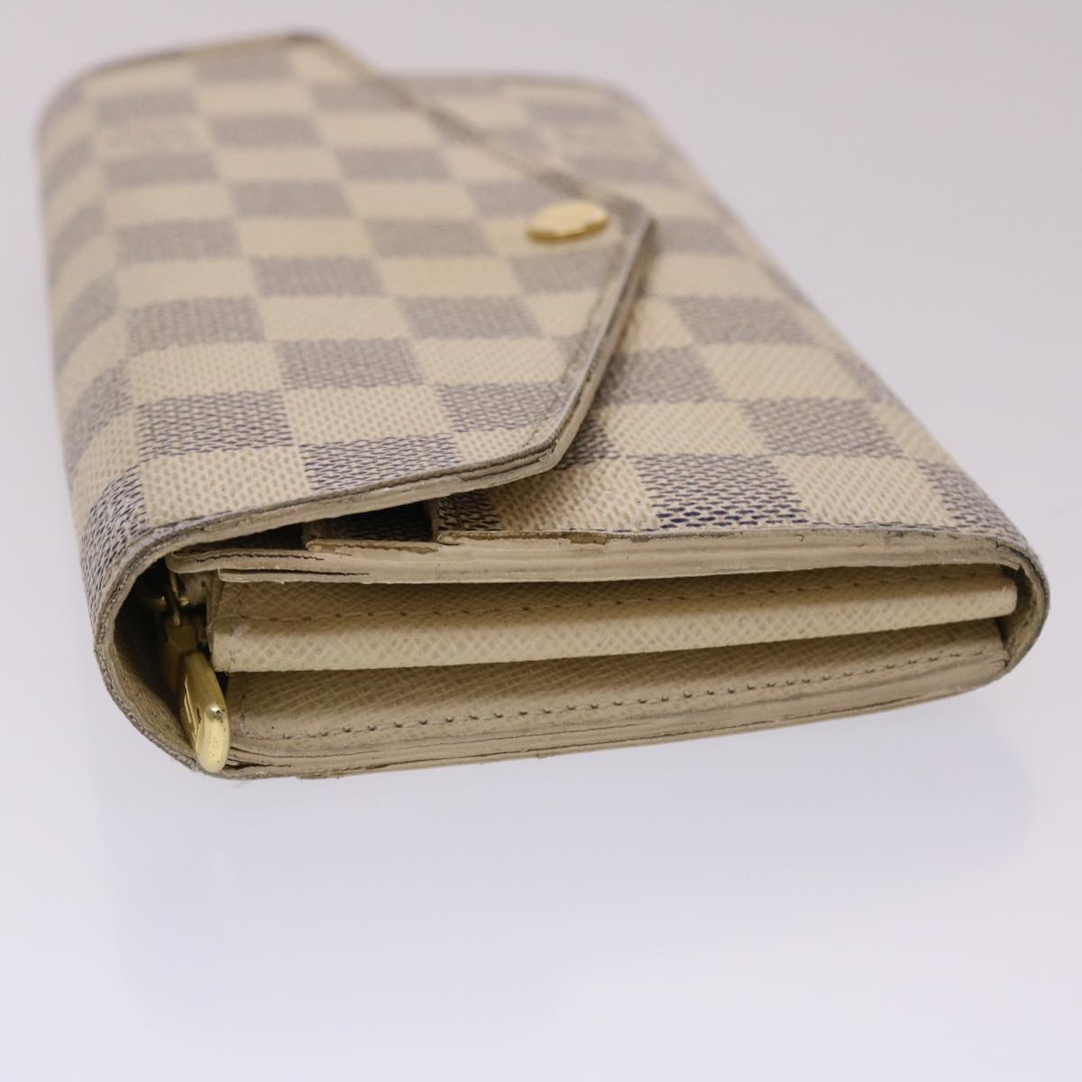 LOUIS VUITTON Damier Azur Portefeuille Sarah Long Wallet N63208 LV th3846