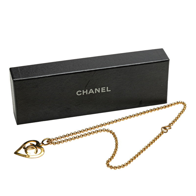 Chanel Heart Motif Coco Mark Pendant Necklace