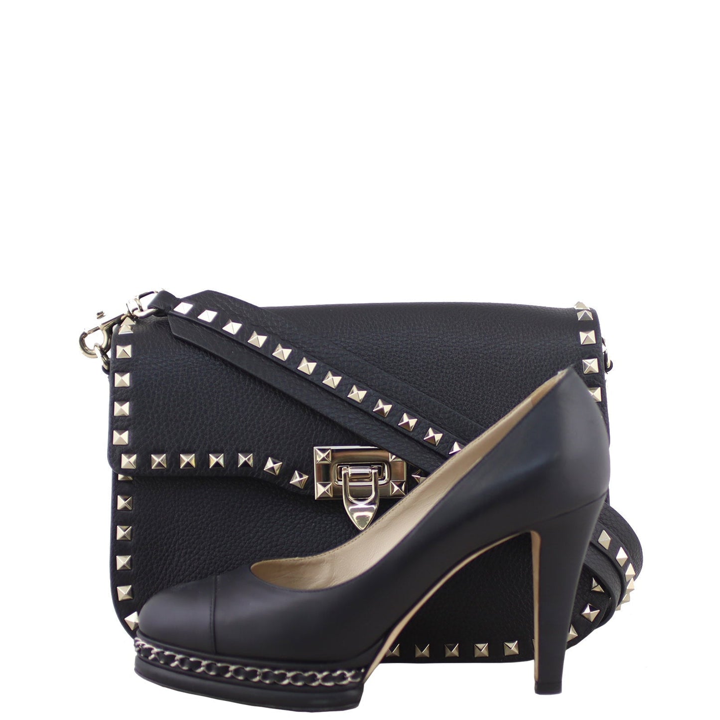 Valentino Rockstud Grainy Calfskin Crossbody