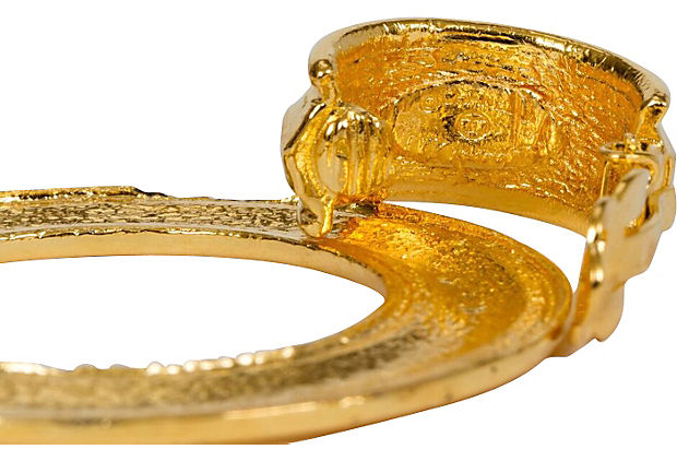 Chanel Detachable Hammered Hoop Earrings