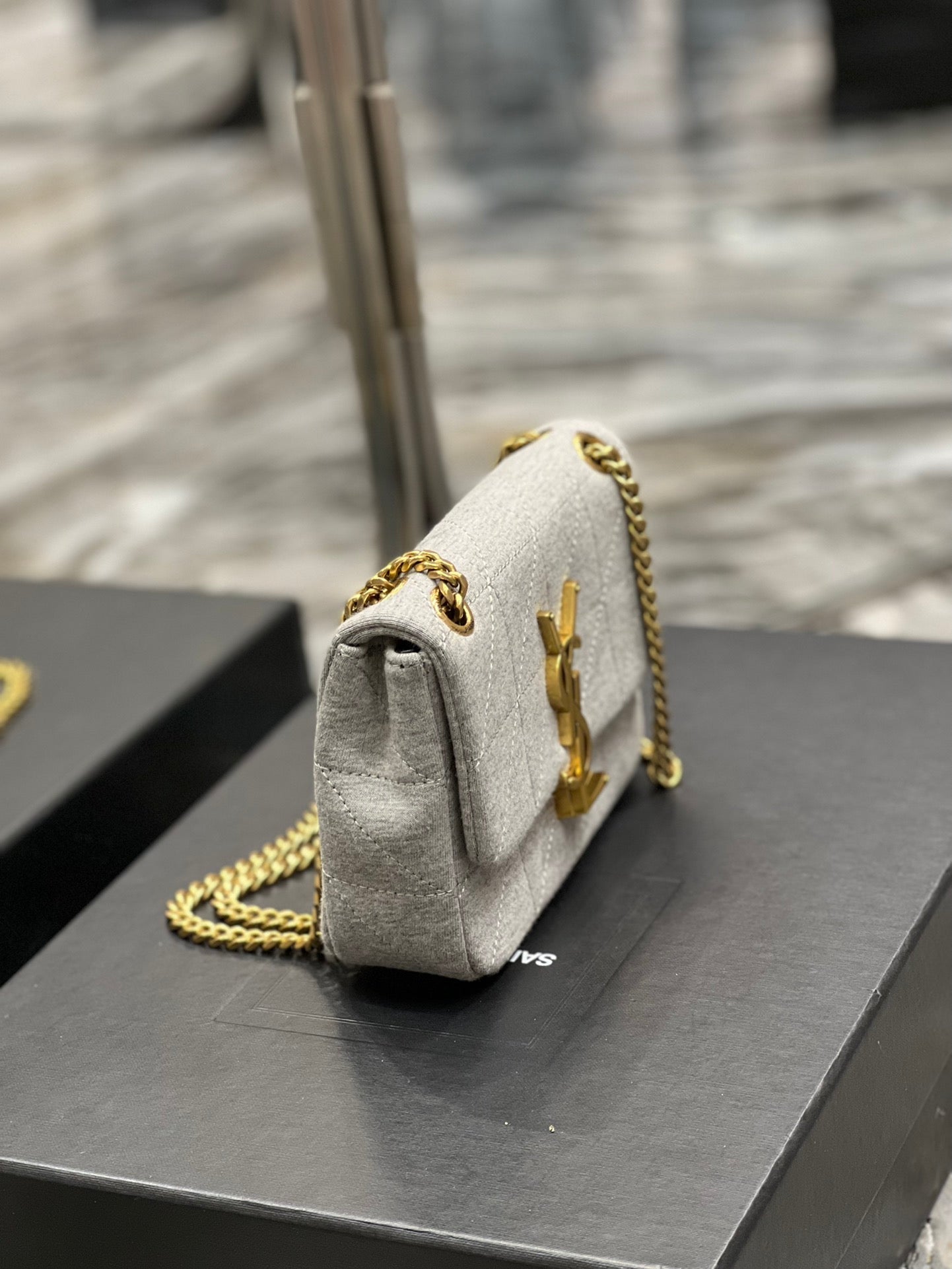 Top Quality Jamie Mini Chain Bag Grey For Women, Women’s Bags 6.9in/17.5cm YSL 6981622F9271407