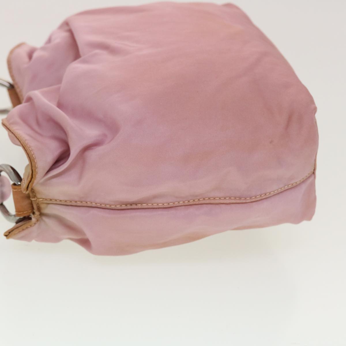 CHRISTIAN DIOR Maris Pearl Hand Bag Nylon Pink yb139