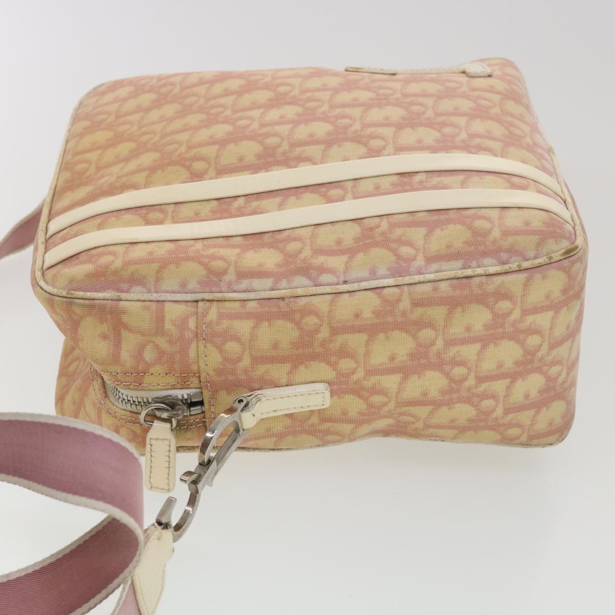 CHRISTIAN DIOR Trotter Canvas Shoulder Bag Pink BO D 0034 yk6182