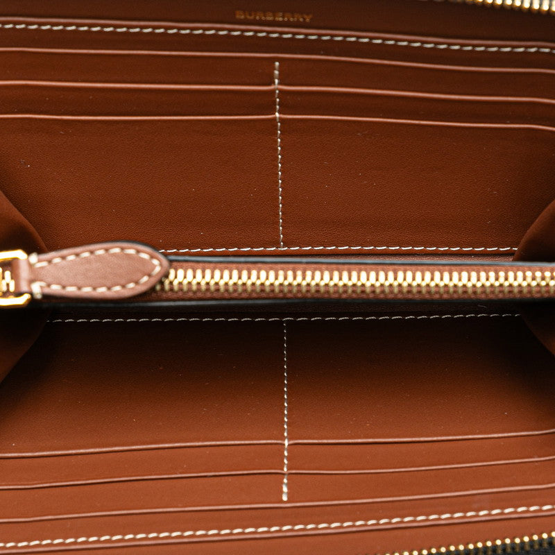 Burberry Horseferry Print Canvas Leather Long Wallet