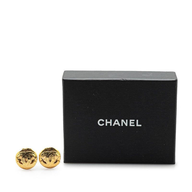 Chanel Gold Plated Coco Mark Earrings 94P