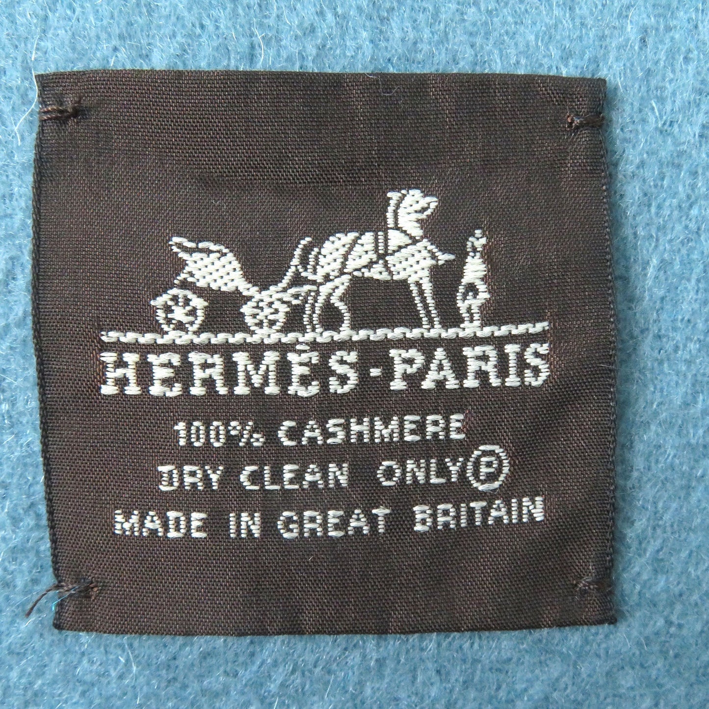 HERMES shawl Main: 100% cashmere Blue type Women  d