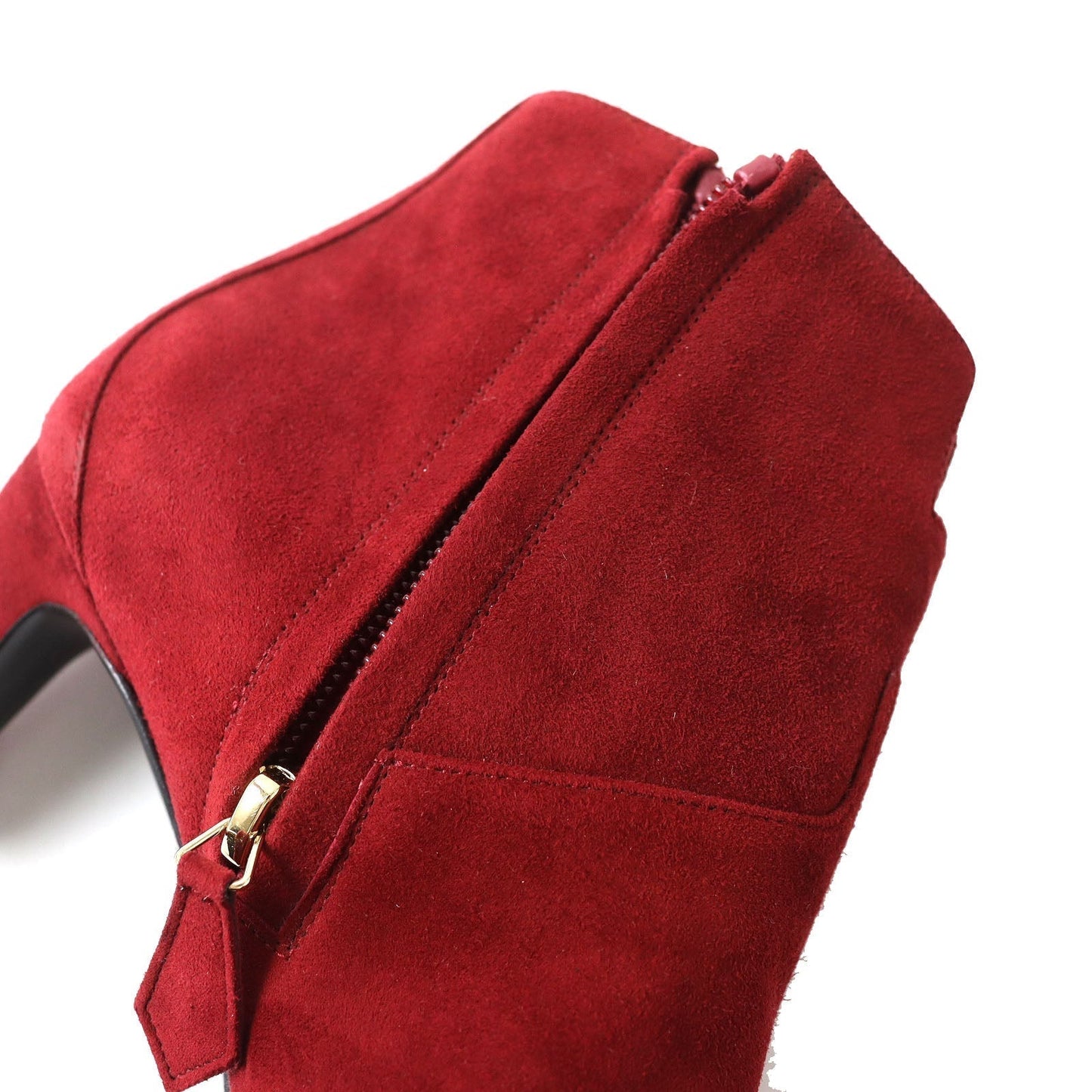 HERMES short boots Suede leather Red type 36.5