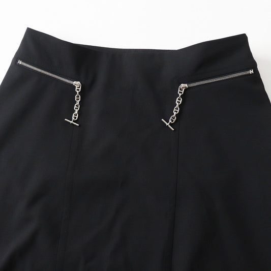 HERMES Tight Skirt wool black 34