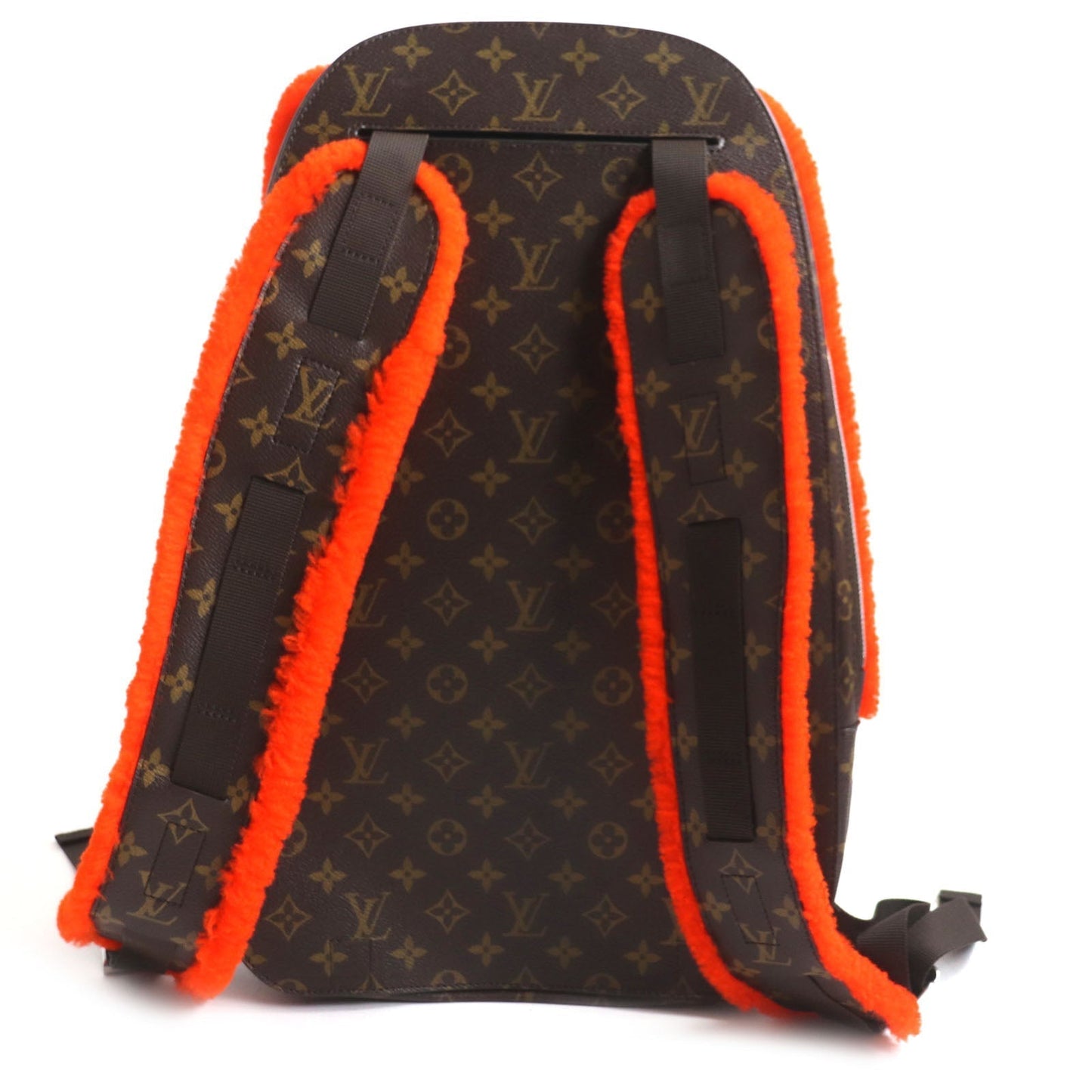 LOUIS VUITTON Backpack M40277 Monogram canvas x fleece/sheepskin Orange Monogram 2014 Celebrating Monogram Sac a do Bosphore mens  d