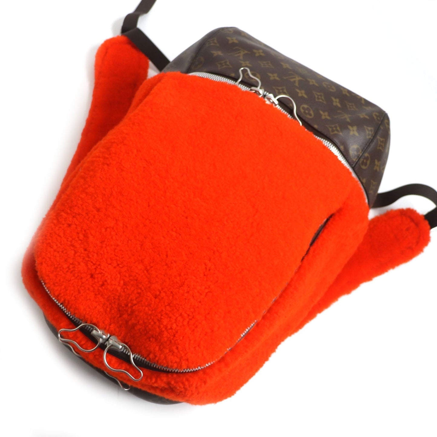 LOUIS VUITTON Backpack M40277 Monogram canvas x fleece/sheepskin Orange Monogram 2014 Celebrating Monogram Sac a do Bosphore mens  d