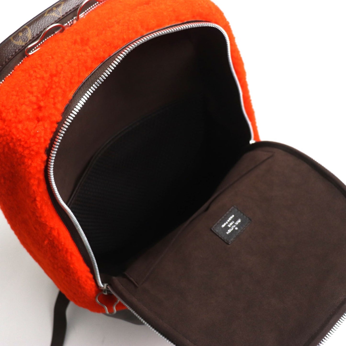 LOUIS VUITTON Backpack M40277 Monogram canvas x fleece/sheepskin Orange Monogram 2014 Celebrating Monogram Sac a do Bosphore mens  d