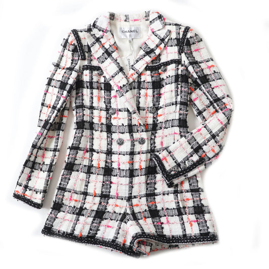 CHANEL overalls 20S P64167 Outer material: 89% nylon, Outer material: 4% cotton, Outer material: 4% acrylic, Outer material: 3% rayon, Lining: , Slit thread specification Lining: 100% silk White Black Pink Orange Women 34