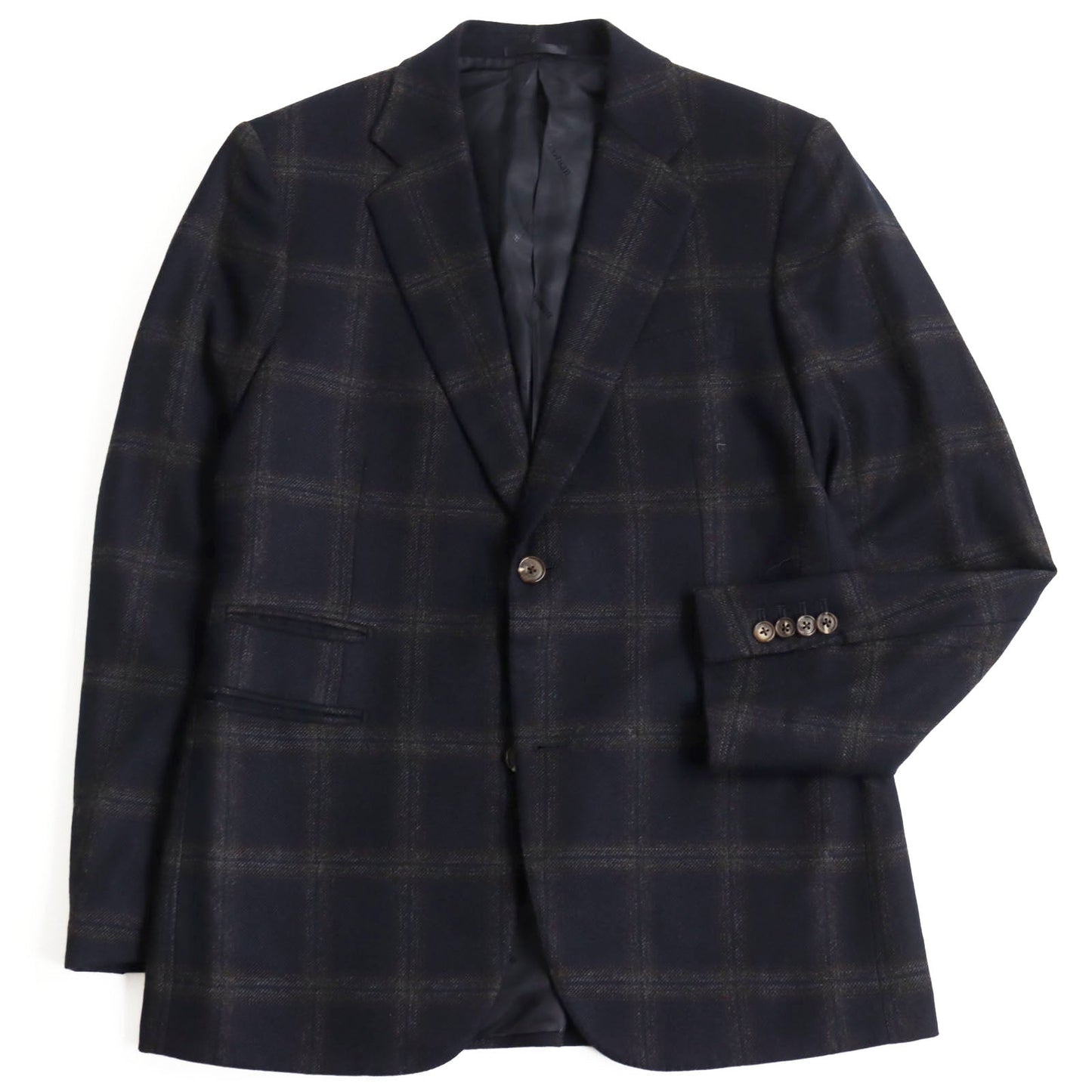 HERMES tailored jacket Outer: 100% cashmere, Lining: 100% cupra Navy brown mens 48  d