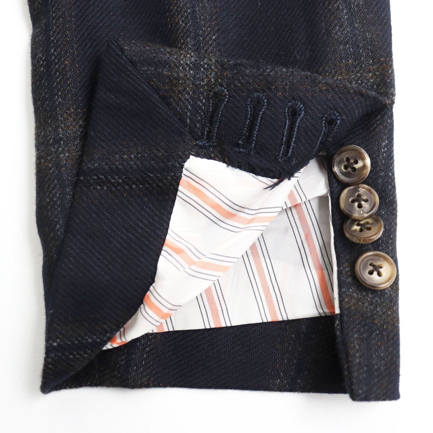 HERMES tailored jacket Outer: 100% cashmere, Lining: 100% cupra Navy brown mens 48  d